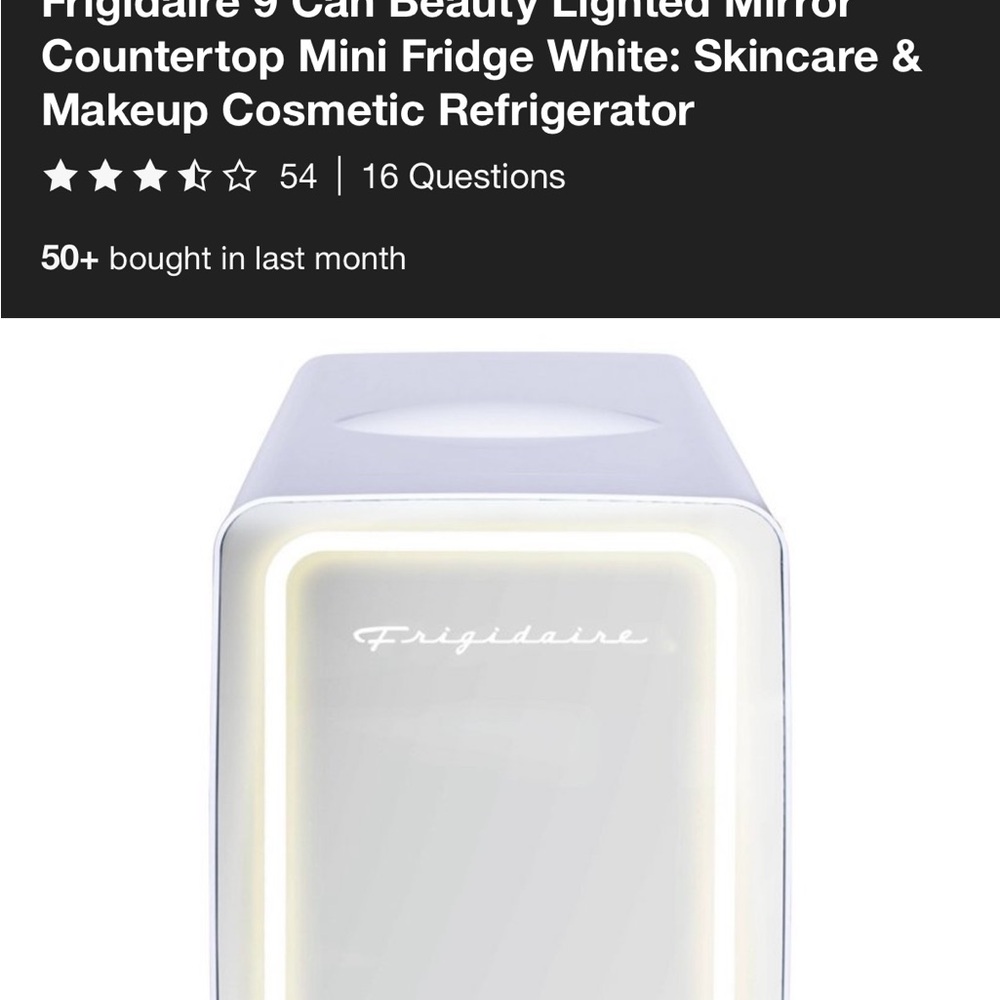 Frigidaire Beauty Lighted Mirror Mini Fridge